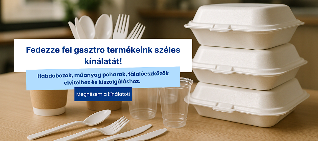 Habdobozok, műanyag poharak, tálalóeszközök