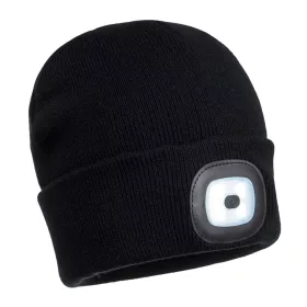Portwest Beanie USB újratölthető LED-es fejlámpa Fekete