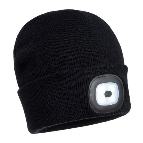 Portwest Beanie USB újratölthető LED-es fejlámpa Fekete