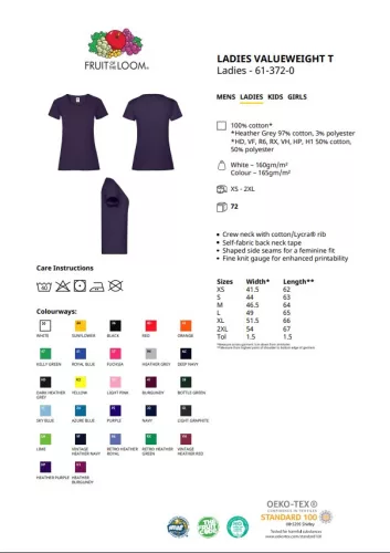 Fruit of the loom Női póló, Bottle Green, L