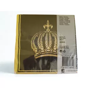   Duni Szalvéta 3 rétegű 33x33 cm 20 szál/csomag Black Crown