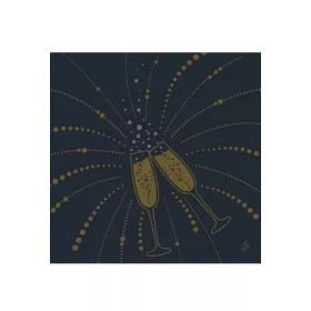   Duni-Soft Szalvéta 40x40 cm 60 szál/cs Festive Cheers Black