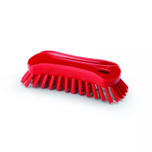 Igeax élelmiszeripari ergonómikus kézi kefe, piros, 0,5mm közepes sörtével