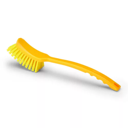 Igeax élelmiszeripari kézi kefe hosszú nyéllel sárga 0,5mm közepes sörtével