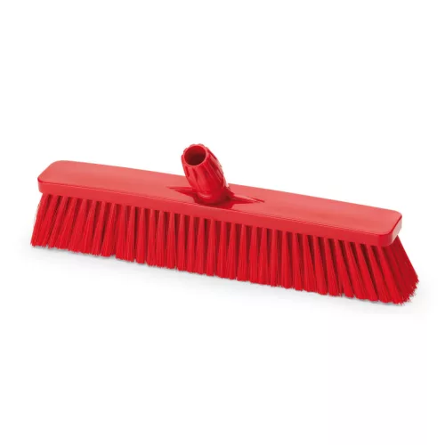 Igeax élelmiszeripari tolóseprű, partvis fej, 45cm, 0,3mm puha sörtével, piros