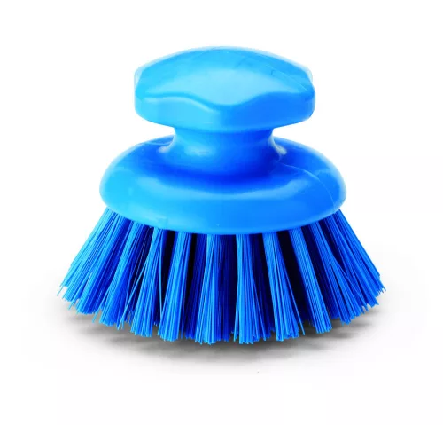 Igeax élelmiszeripari ergonómikus kézi súroló kefe kerek kék, 0,75mm kemény sörtével