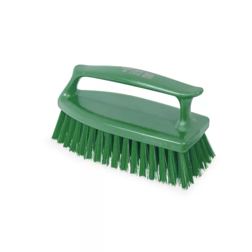 Igeax élelmiszeripari tisztítókefe, függőleges markolattal, Zöld, 0,75mm kemény sörtével