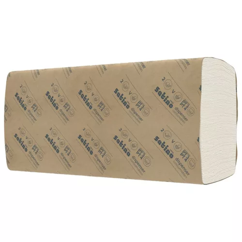 Satino Wepa Prestige V hajtogatott kéztörlő 2 rétegű, cellulóz, 22x21cm, 4032lap/zsák