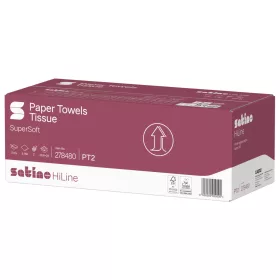   Satino Wepa Prestige Z hajtogatott kéztörlő 2 rétegű, fehér, 20,6x24cm, 25x150 lap/karton