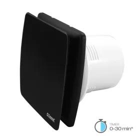  Commel elszívó ventilátor 150 mm, időzítővel, záró lamellával, golyóscsapágyas fekete 18 W, 240 m³/h , 34 dB