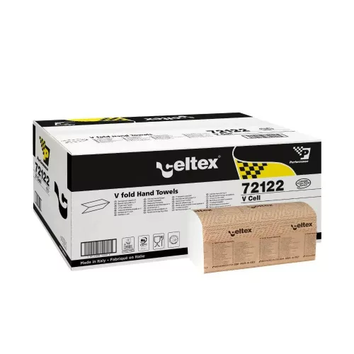 Celtex V Smart hajtogatott kéztörlő, cellulóz, 2 réteg, 25x21cm, 15x210 lap (3150 lap/karton)