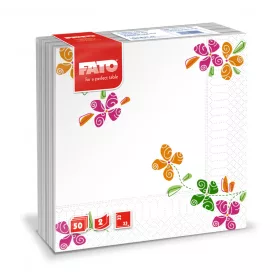   Fato Szalvéta 33x33cm mintás Happy Flowers 2réteg 50 lap/csomag