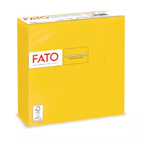 Fato Szalvéta 33x33cm sárga 2 rétegű 50 lap/csomag 