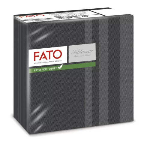 Fato Airlaid szalvéta 40x40cm Tweed fekete 50 lapos