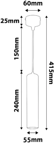 Avide Függeszték GU10 Lámpatest Kerek Fekete 240mm