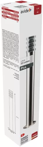 Avide kültéri álló lámpa Sunset LED 1.5W WW 500mm IP44 Szatén Nikkel