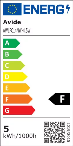 Avide LED White Filament Candle 4.5W E14 NW 4000K
