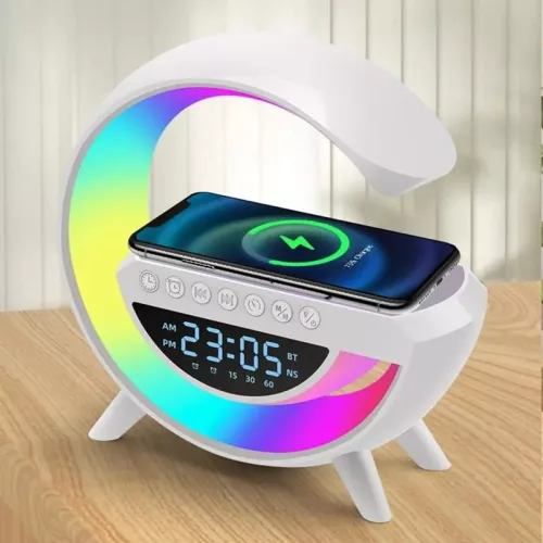 Zelux Multimédiás bluetooth hangszóró, vezeték nélküli töltőpad, RGB, LED lámpa