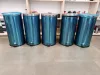 ENYHÉN SÉRÜLT Rozsdamentes acél pedálos szemetes, kivehető műanyag vödörrel, 40L, fényes