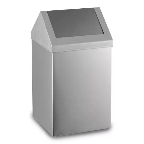 Rozsdamentes acél billenőfedeles szemetes, 16 L, matt
