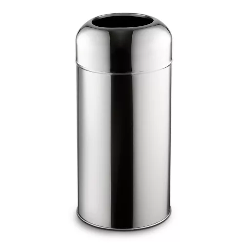 Fedél nélküli, rozsdamentes acél szemetes kuka, 40 L, 28X67CM, fényes 430SS