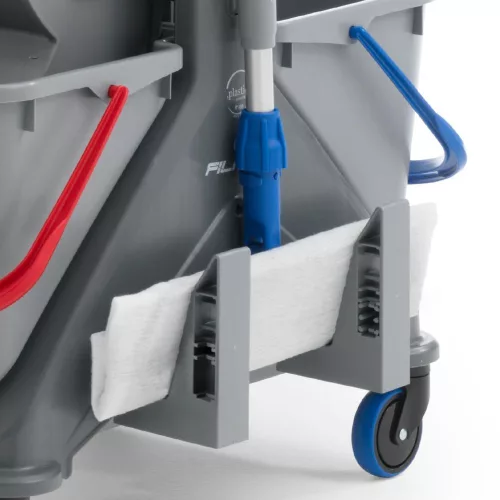 FILMOP ONEFRED - műanyag gurulós kocsi műanyag fogantyúval, préssel- és MOP  tartóval 2x15 l