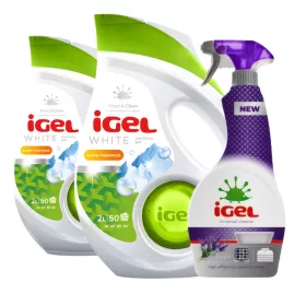   IGEL mosógél White 2x 2 L (100 mosás) + Grátisz IGEL univerzális tisztító 650 ml