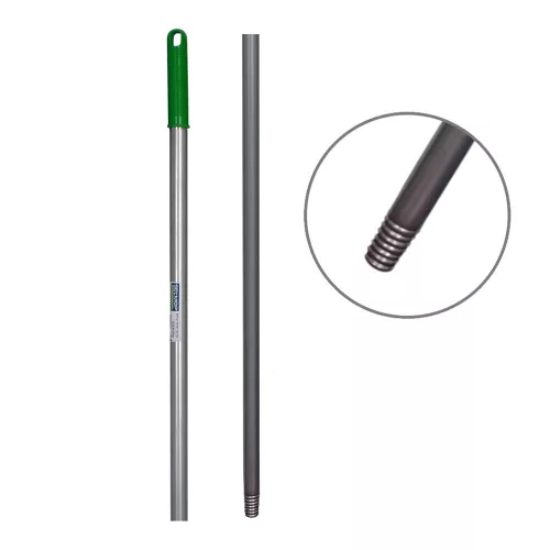 Fém nyél, menetes, zöld 130cm