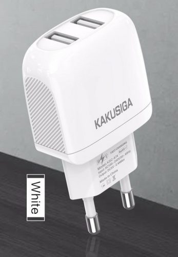 KAKU usb adapter DUAL port gyorstöltő Fehér (EU)
