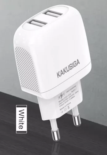 KAKU usb adapter DUAL port gyorstöltő Fehér (EU)