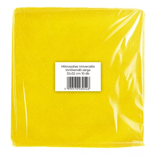 Mikroszálas törlőkendő 32x32cm 300g/m2 sárga 10 db-os