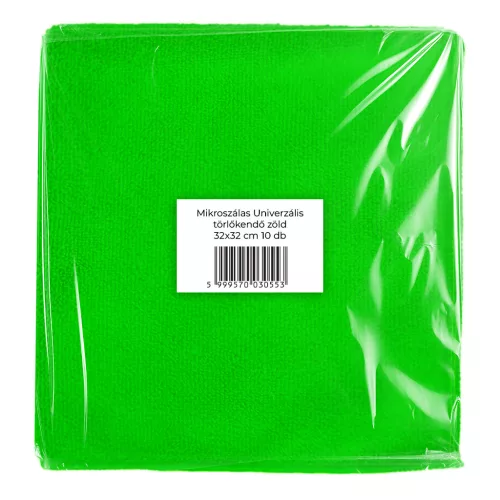 Mikroszálas törlőkendő 32x32cm 300g/m2 zöld 10 db-os