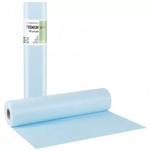 Orvosi lepedő fóliával ELITE kék Papír+PE 50cm 50m 132 lap