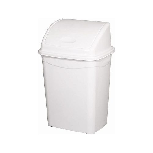 Billenőfedeles szemetes kuka, műanyag, luxury fehér, 9 L