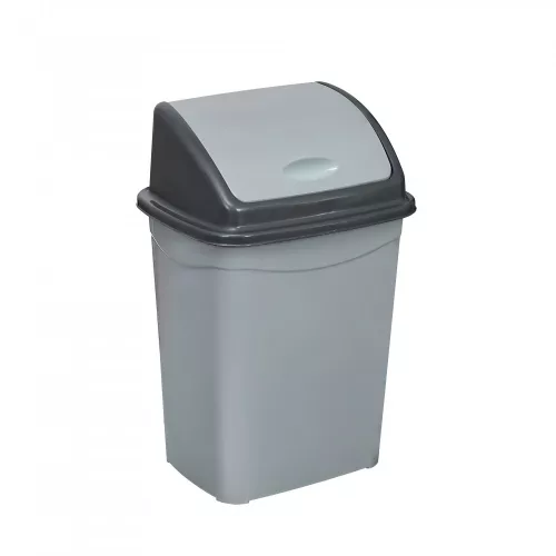 Planet Billenőfedeles szemetes kuka, műanyag, szürke/antracit 9 L