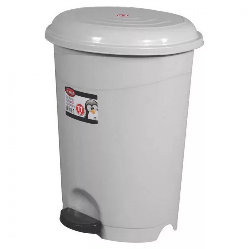 Planet Pedálos szemetes kuka, műanyag, ECO szürke, kivehető kosárral, 50L NO5