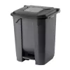 Planet Szelektív hulladékgyűjtő konténer, műanyag, pedálos, antracit, fekete, 50L