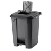 Planet Szelektív hulladékgyűjtő konténer, műanyag, pedálos, antracit, fekete, 50L