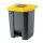 Planet Szelektív hulladékgyűjtő konténer, műanyag, pedálos, antracit, sárga, 50L