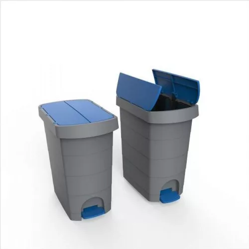 Planet Pelikán Slim pedálos szemetes eco antracit színű, piros fedéllel 60L