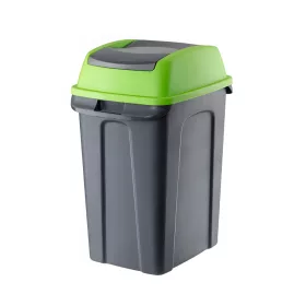   Planet Hippo Billenős Szelektív hulladékgyűjtő szemetes, műanyag, antracit/zöld, 50L