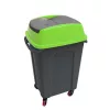Planet Hippo Billenős Szelektív hulladékgyűjtő szemetes, műanyag, antracit/zöld, 70L