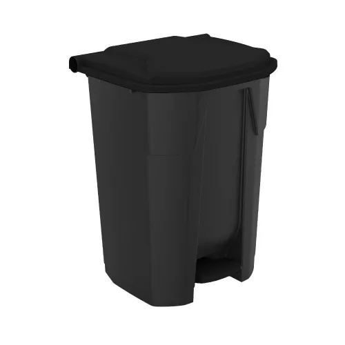 Uctem szelektív hulladékgyűjtő konténer, műanyag, pedálos, fekete/fekete 50L