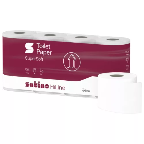 Satino Wepa Prestige toalettpapír 3 rétegű, fehér, 150 lap, 8 tek/csg 8 csomag/zsák