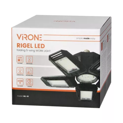 Adviti LED munka reflektor és mennyezeti lámpa 55W összecsukható, E27 4950 lm