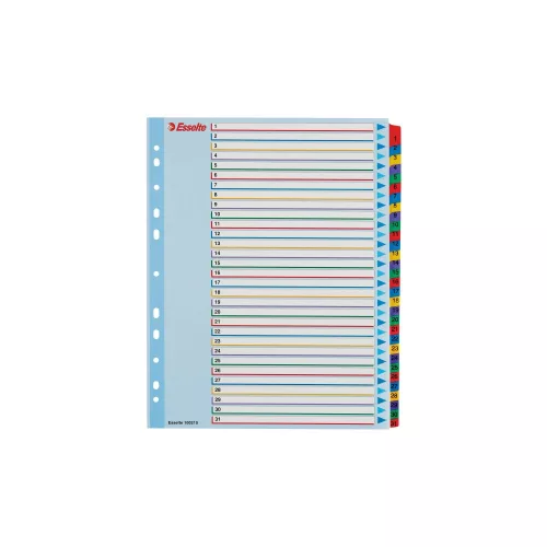 Elválasztólap, A4, Maxi regiszteres 1-31 laminált karton előlap 100210 Esselte