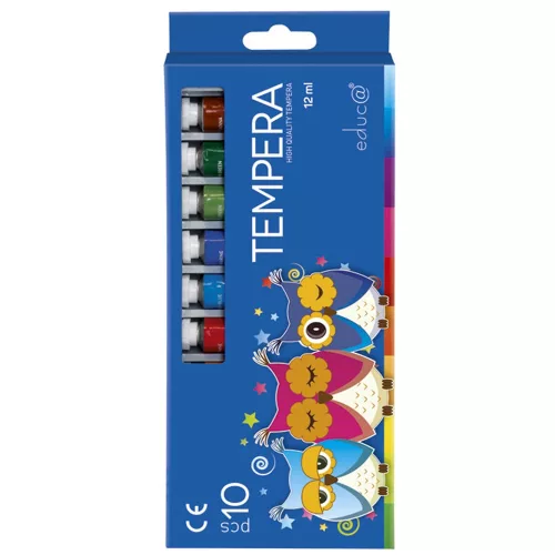 Tempera 10x12ml, készlet Educa vegyes szín