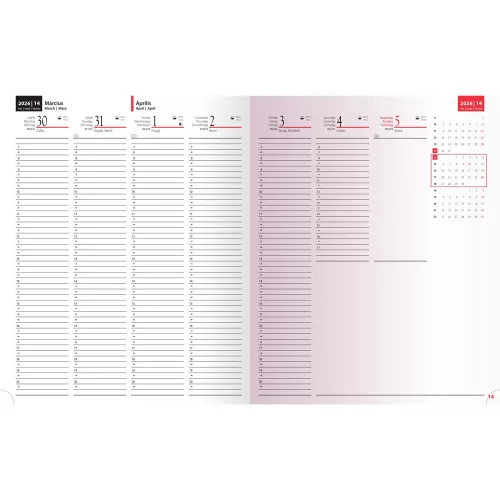Határidőnapló Standard A/4S, heti fehér lapokkal kék Realsystem 2027.