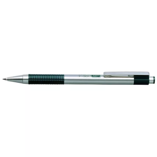 Golyóstoll 0,7mm, zöld test, Zebra F-301, írásszín kék