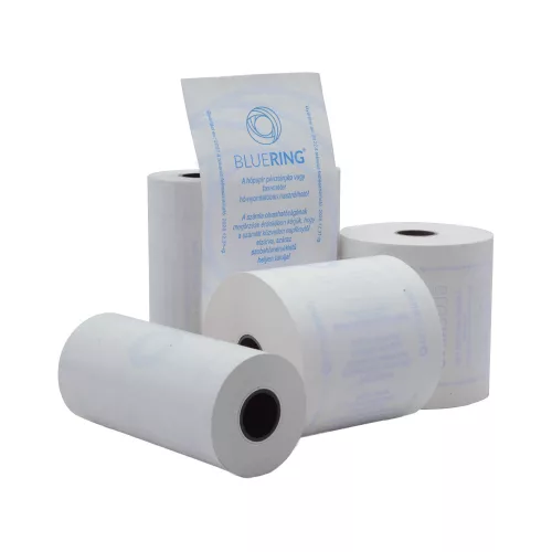 Hőpapír 110 mm széles, 28fm hosszú, cséve 12mm, 5 tekercs/csomag,  ( 110/50 ) BPA mentes Bluering®